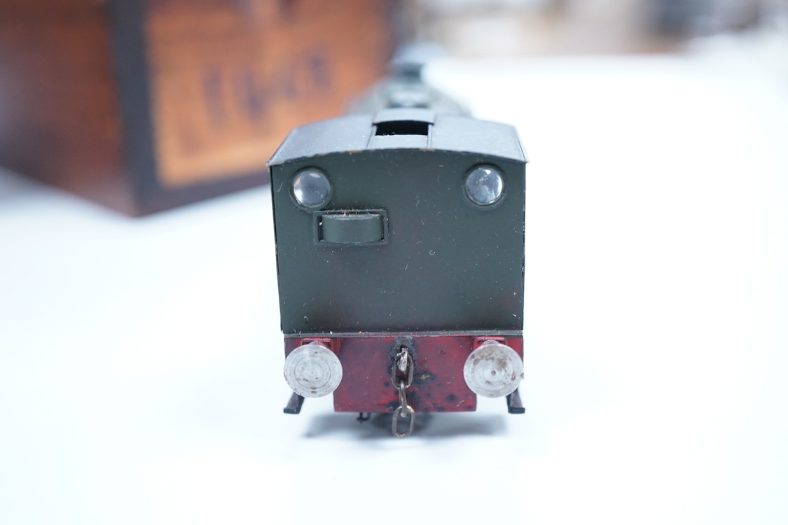 Three EM gauge GWR model railway locomotives scratch built or adapted from kits by John Worsley; 0-4-2T, 5812, 0-4-2T, 1468, and 0-4-0ST, 1143, all well detailed models.